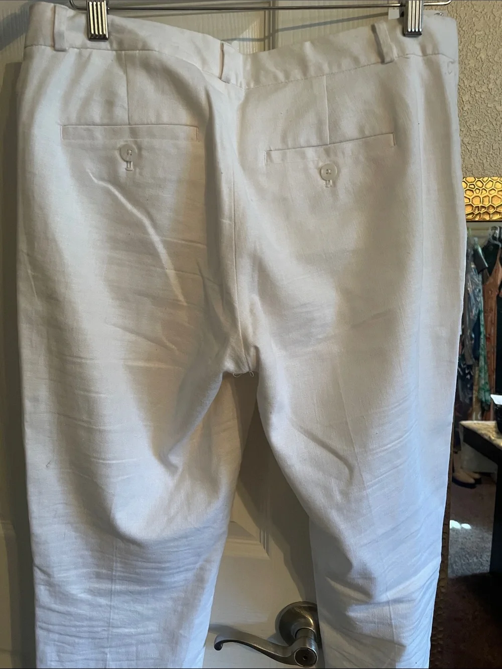 Banana Republic White Linen-Blend Pants